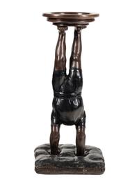 A Bronze Acrobat-Form Pedestal