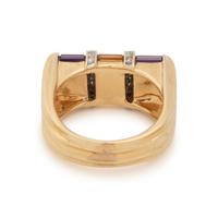 GEMSTONE AND DIAMOND RING