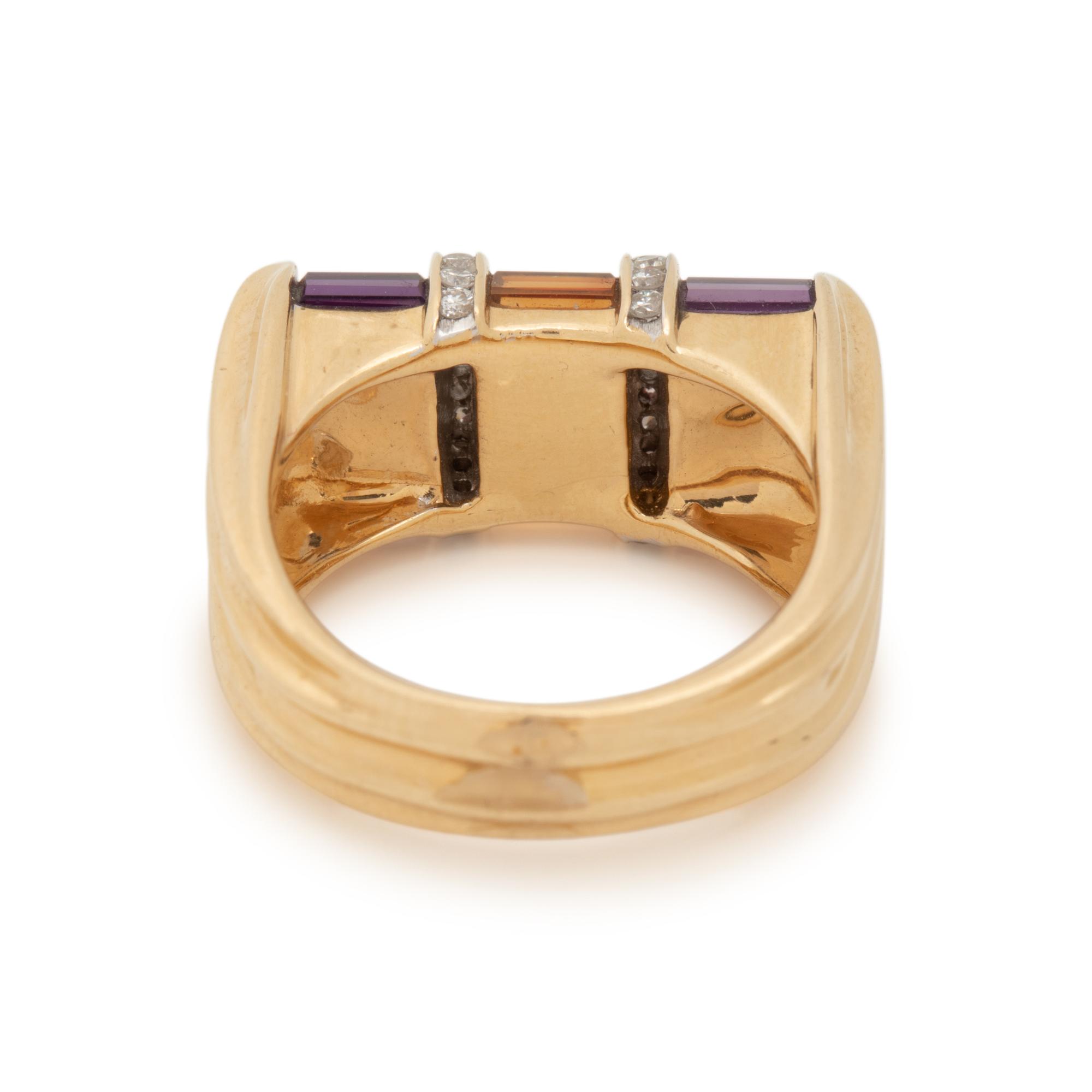GEMSTONE AND DIAMOND RING