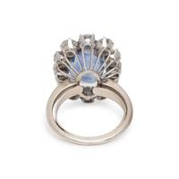 UNHEATED CEYLON SAPPHIRE AND DIAMOND RING