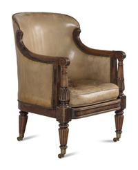 A Regency Mahogany Library Bergère