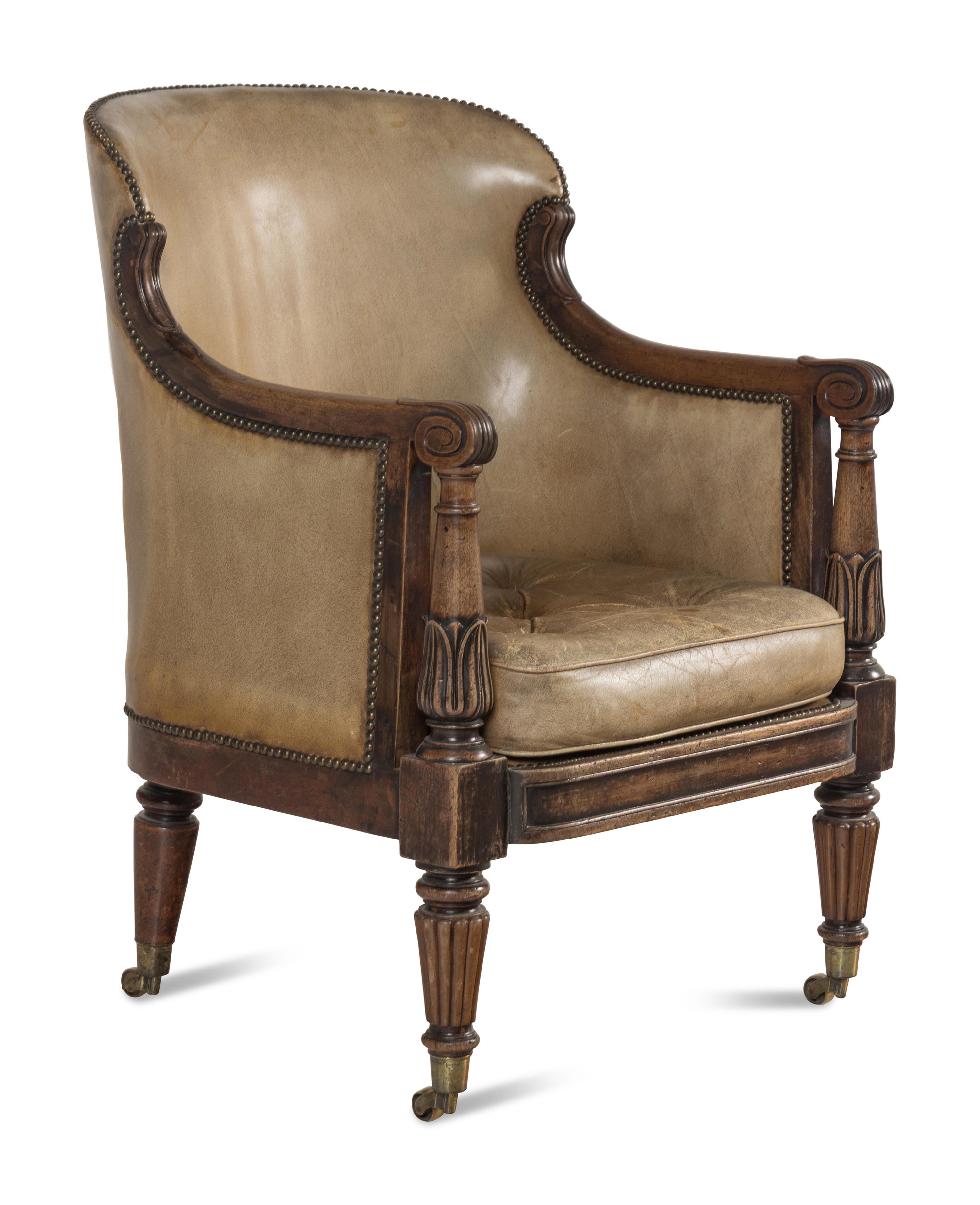A Regency Mahogany Library Bergère