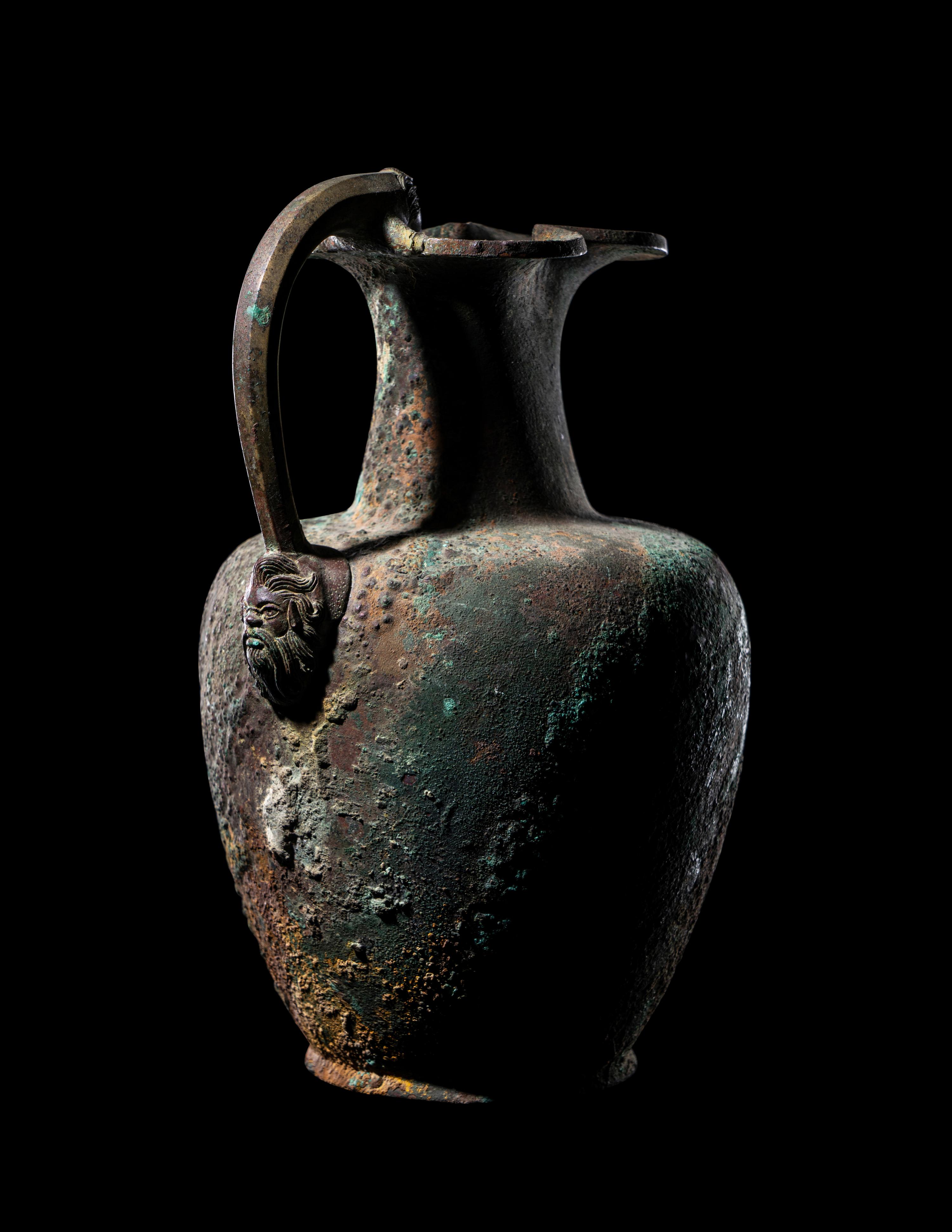 A Greek Bronze Trefoil Oinochoe