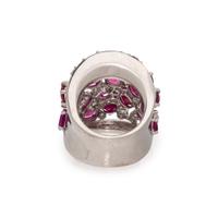 RUBY, DIAMOND, AND WHITE GOLD RING