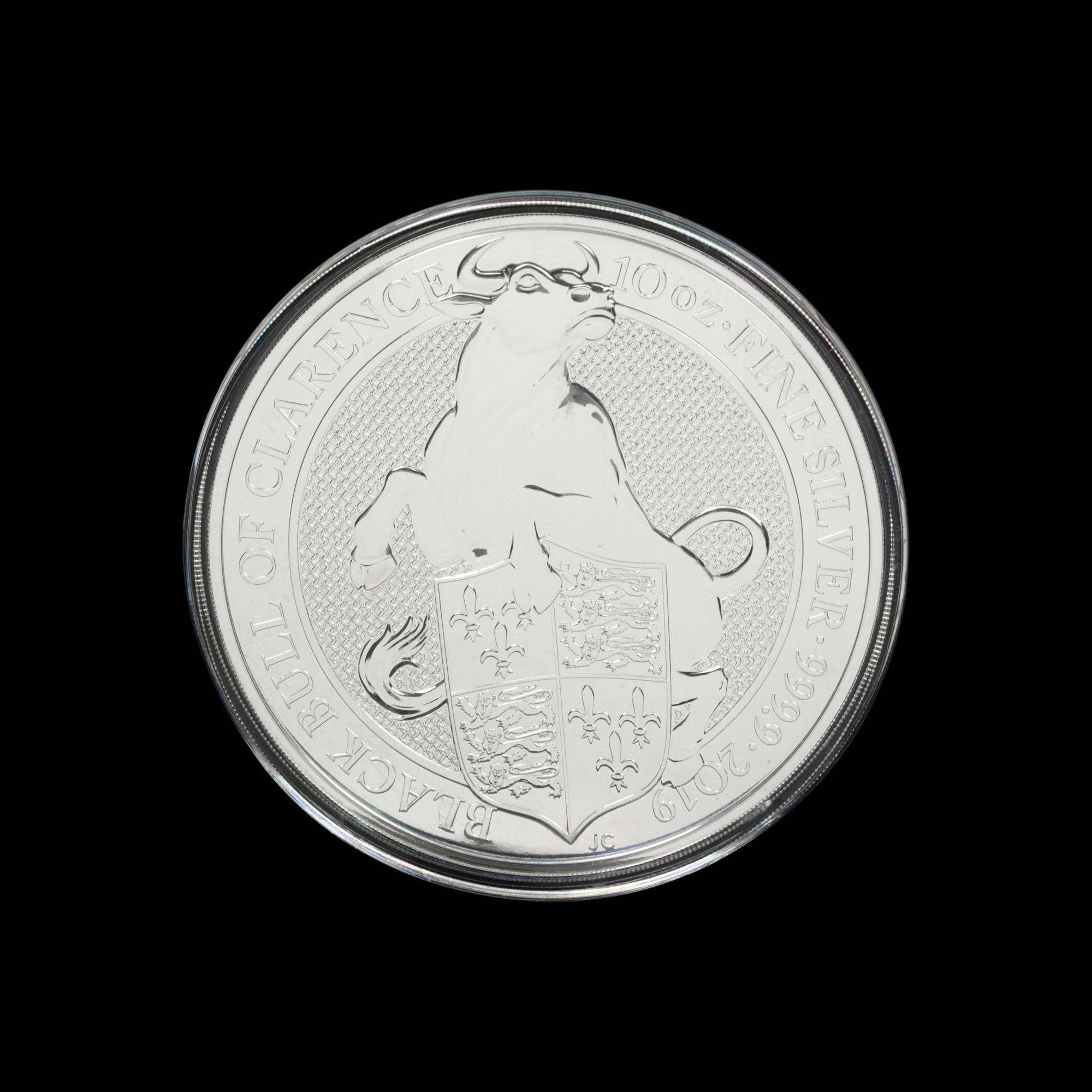 [GREAT BRITAIN] A 2019 Queen's Beasts: Black Bull of Clarence 10 oz. Silver Round