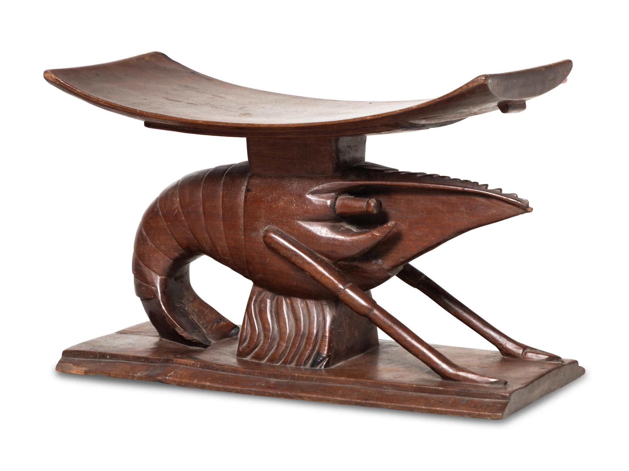 Two Asante Carved Wood Stools