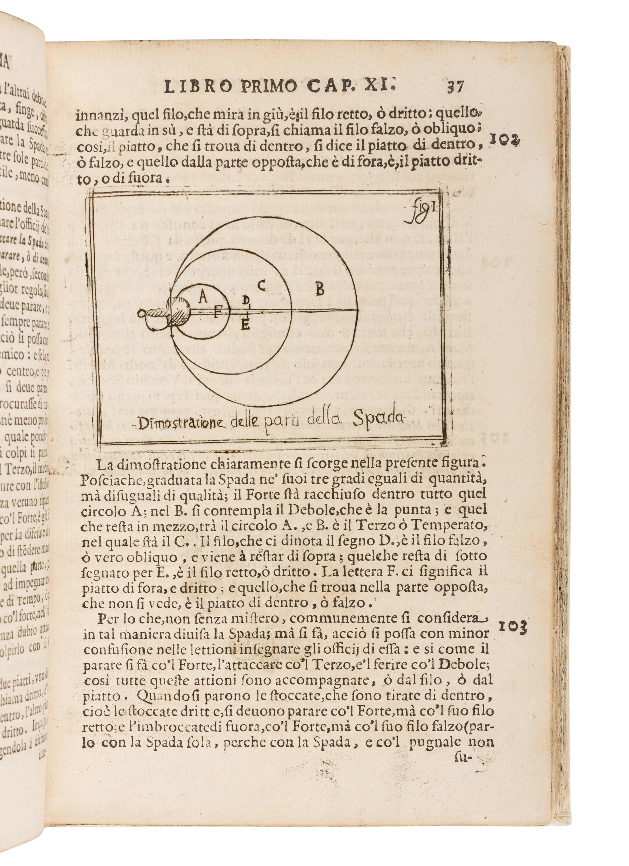 MARCELLI, Francesco Antonio. Regole della scherma insegnate de Lelio, e Titta Marcelli scritte da Francesco Antonio Marcelli figlio, enipote e maestro di scherma in Roma . Rome: Dom. Ant. Ercole, 1686.