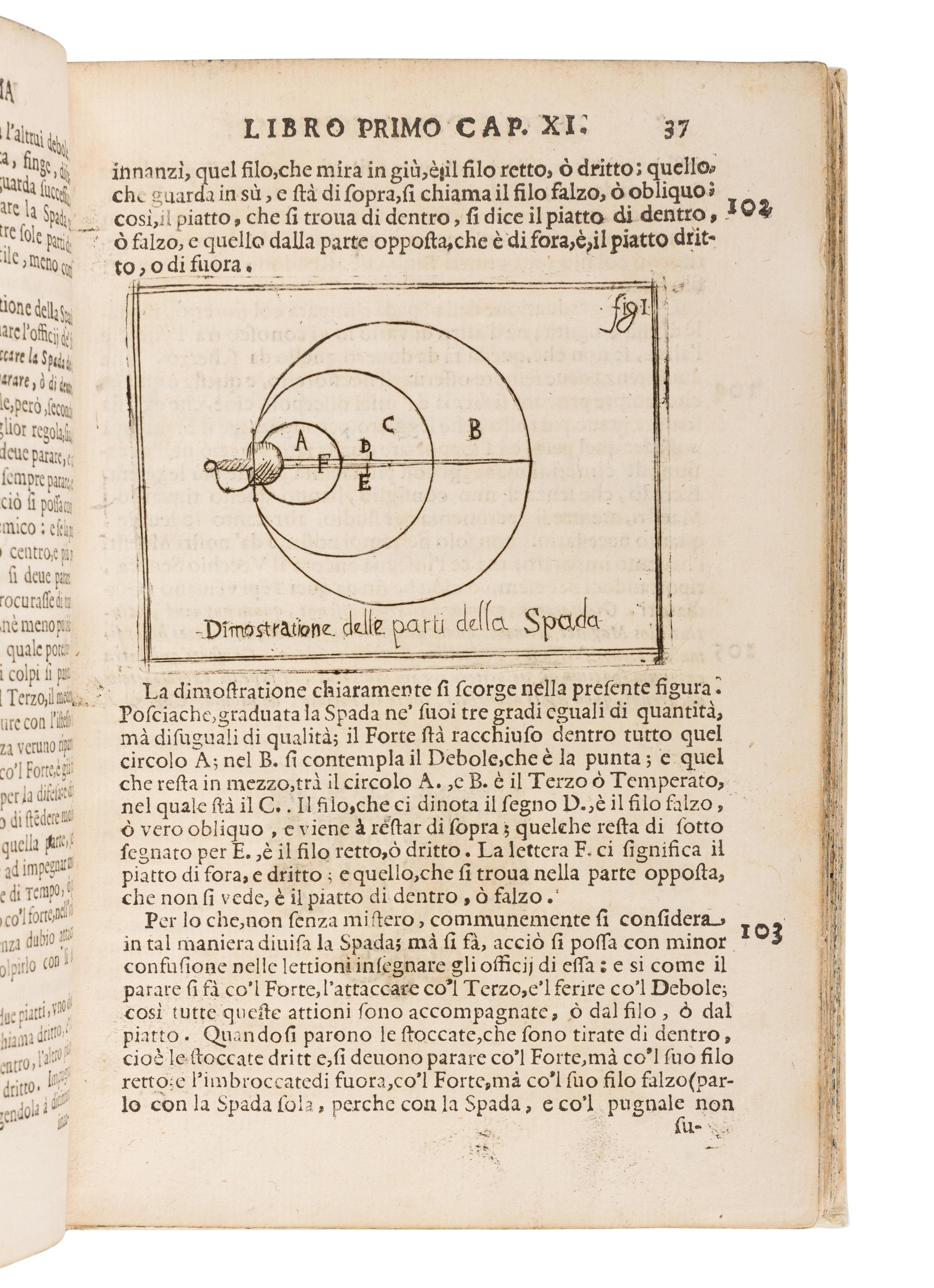 MARCELLI, Francesco Antonio. Regole della scherma insegnate de Lelio, e Titta Marcelli scritte da Francesco Antonio Marcelli figlio, enipote e maestro di scherma in Roma . Rome: Dom. Ant. Ercole, 1686.