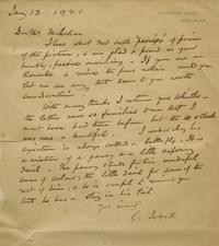 [Gardening] Jekyll, Gertrude. Group of Three Autograph Letters, signed, to artist William Nicholson