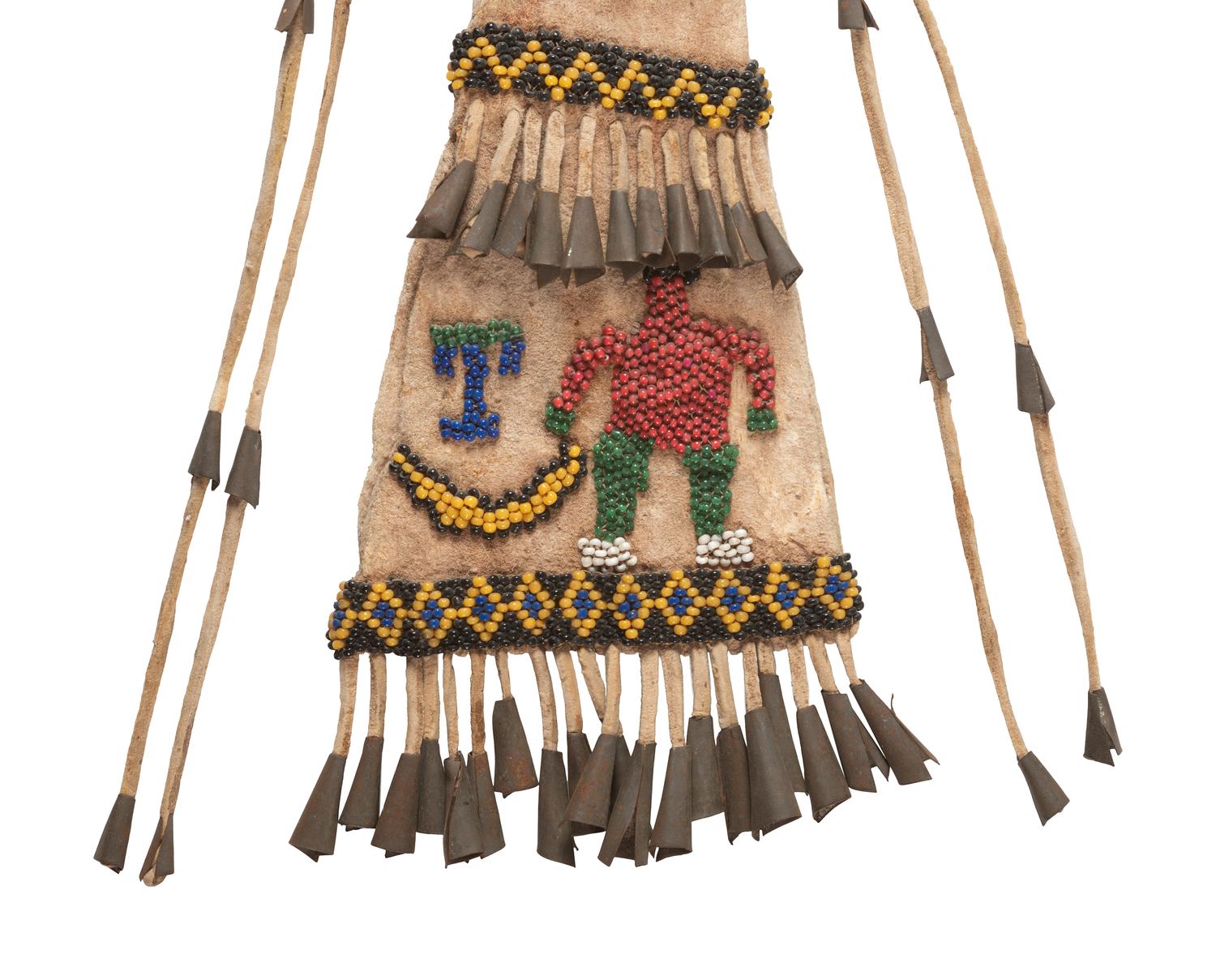 Apache Beaded Hide Awl Case, with Figure