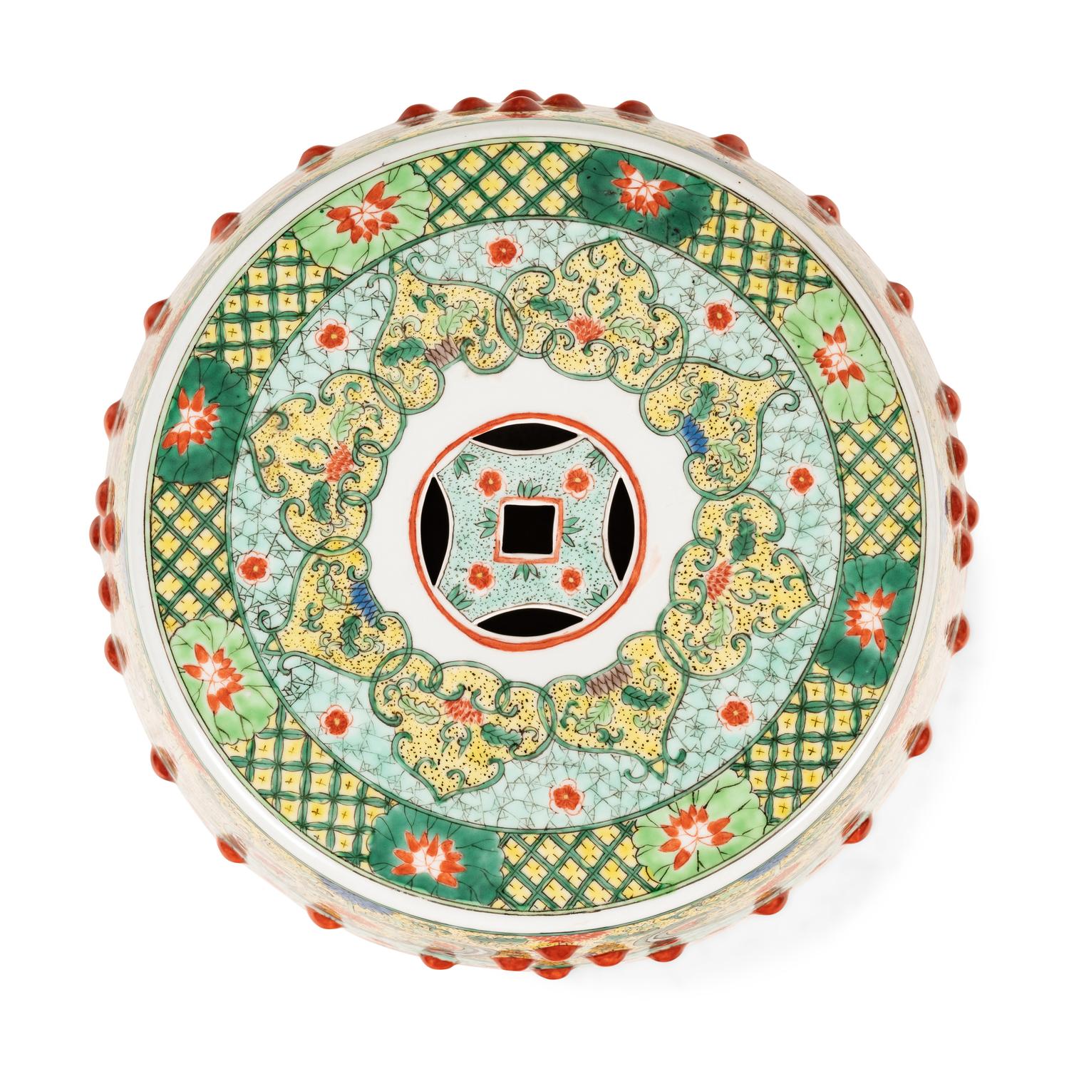 A Chinese Enameled Porcelain Garden Seat