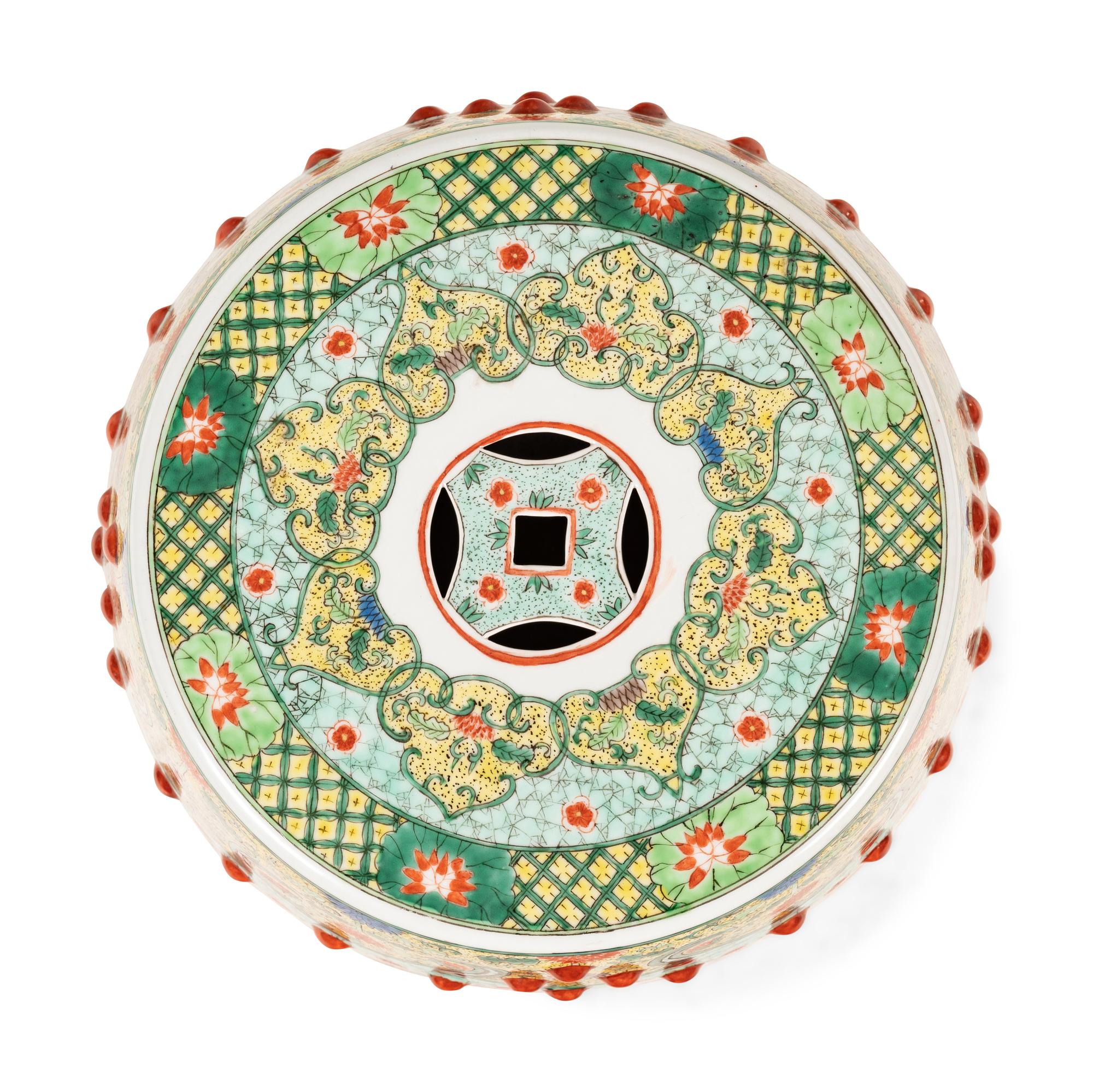 A Chinese Enameled Porcelain Garden Seat