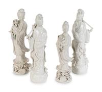 Four Chinese Blanc-de-Chine Porcelain Figures