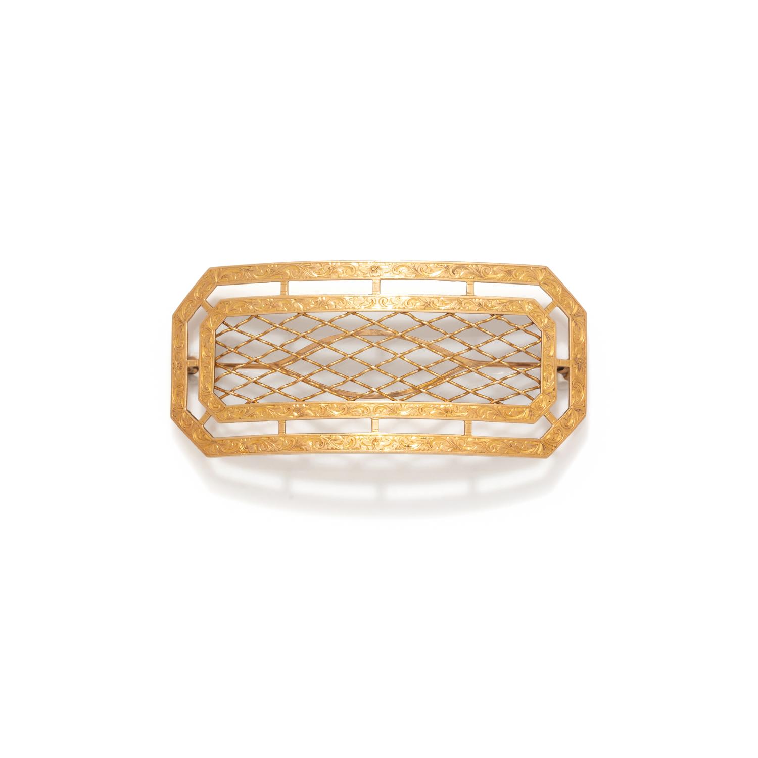YELLOW GOLD HAIR BARRETTE