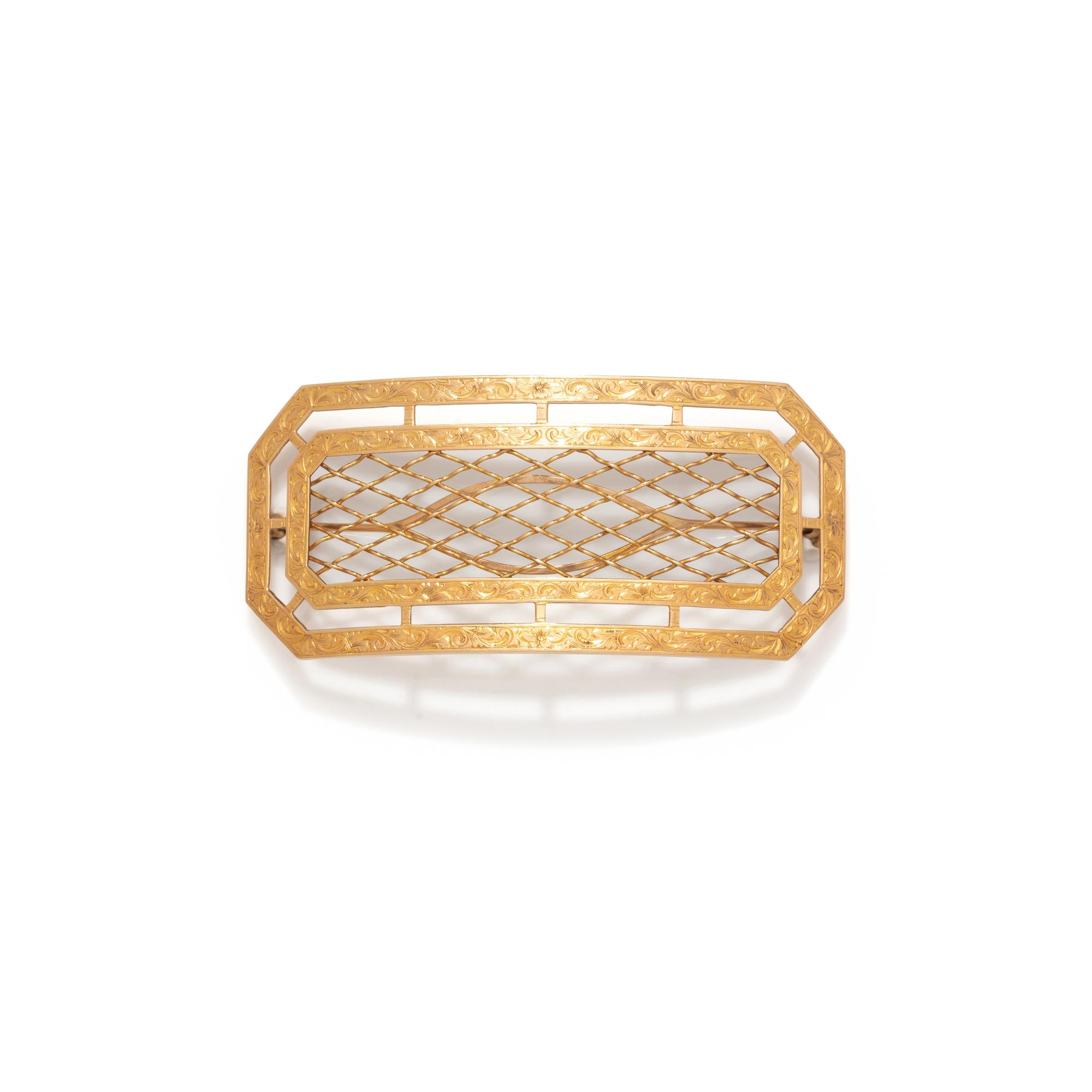 YELLOW GOLD HAIR BARRETTE