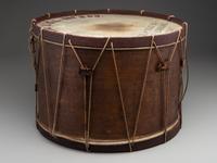 [CIVIL WAR]. Painted bass drum. Manufactured by George G. Sutherland, Argentine, [MI], 1861.