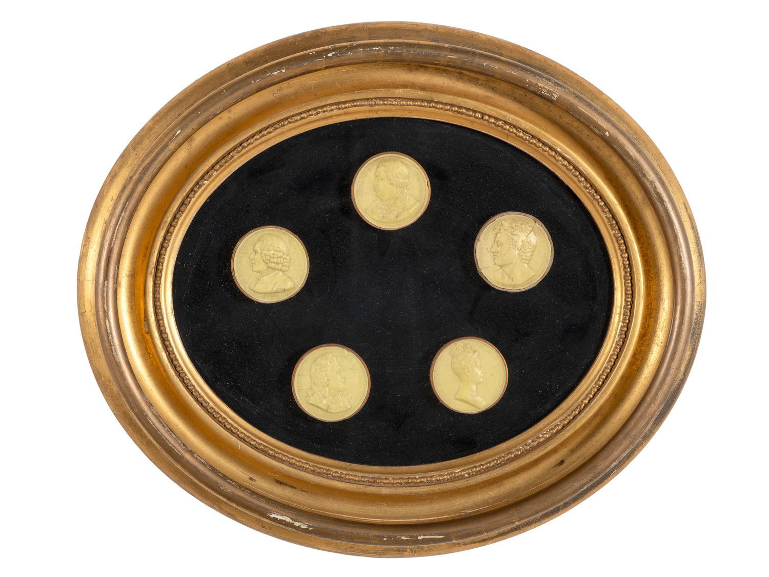 Two Framed Groups of Grand Tour Plaster Intaglios