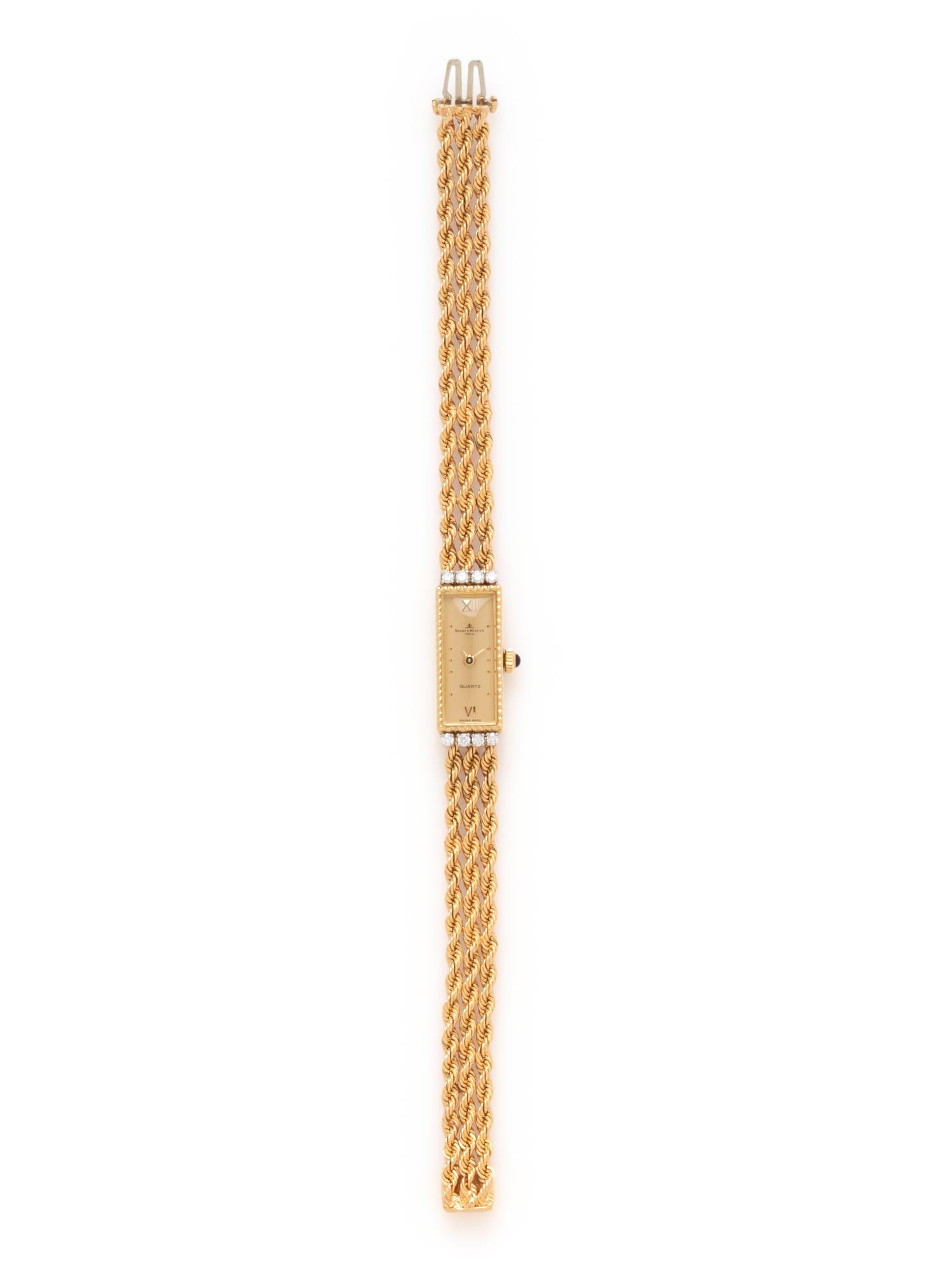 BAUME & MERCIER, 14K YELLOW GOLD AND DIAMOND WRISTWATCH