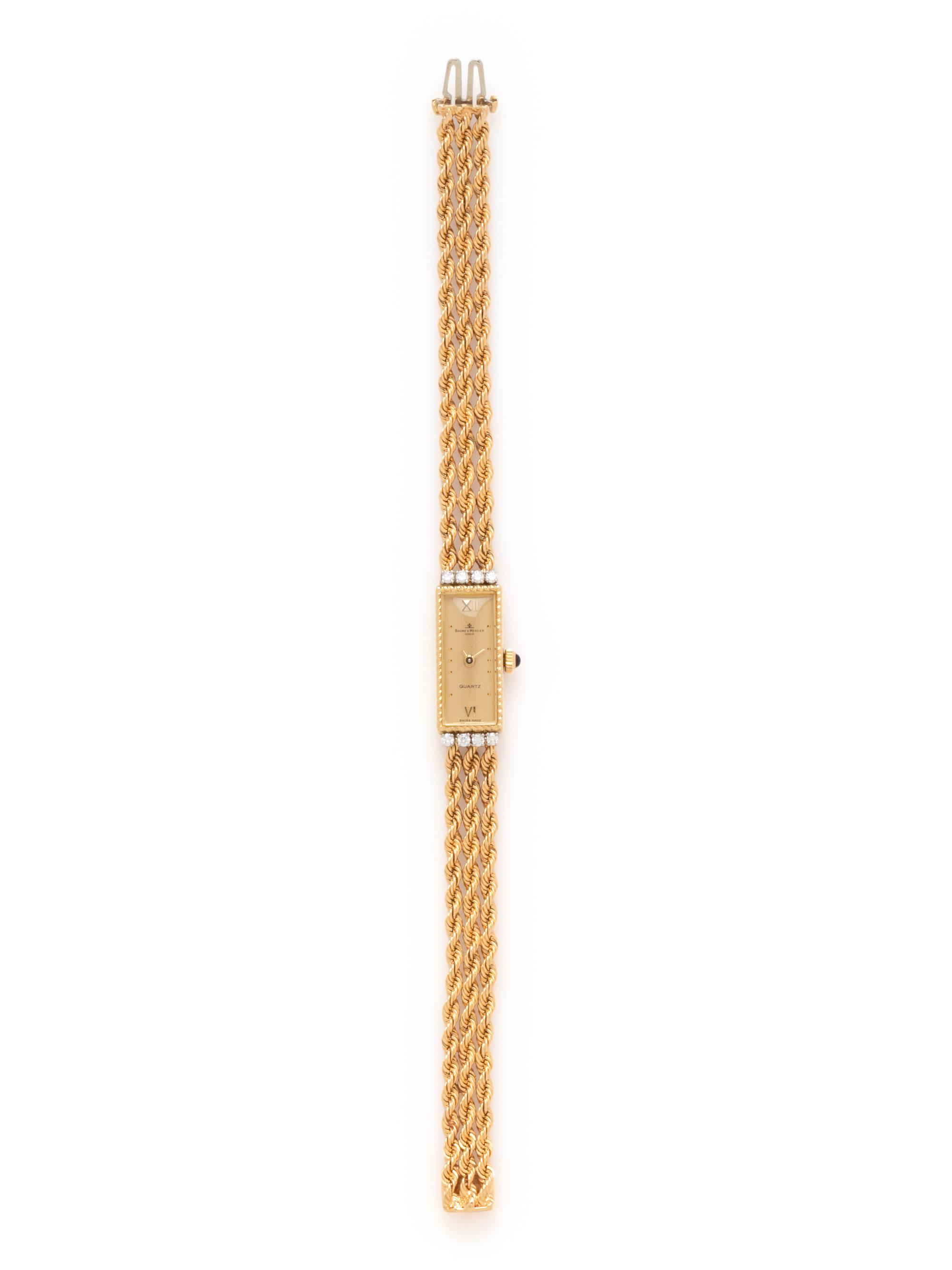BAUME & MERCIER, 14K YELLOW GOLD AND DIAMOND WRISTWATCH