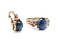 SAPPHIRE AND DIAMOND SET