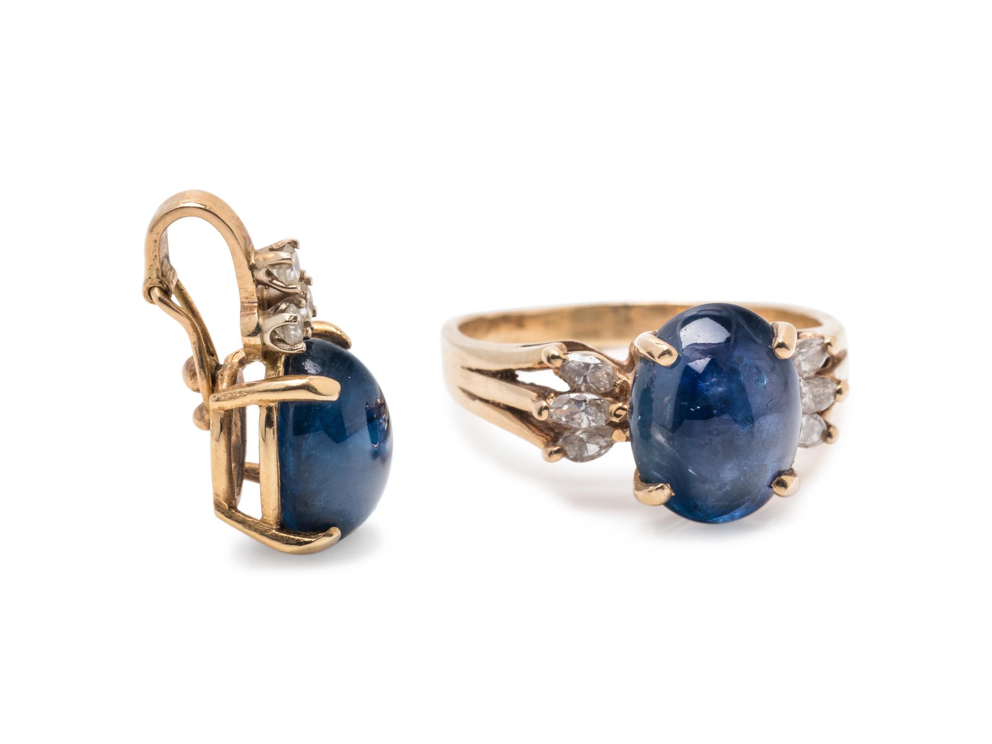SAPPHIRE AND DIAMOND SET