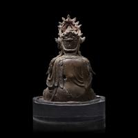 A Chinese Bronze Figure of Guanyin Seated, Ming Dynasty or Later 明或更晚 銅觀音坐像