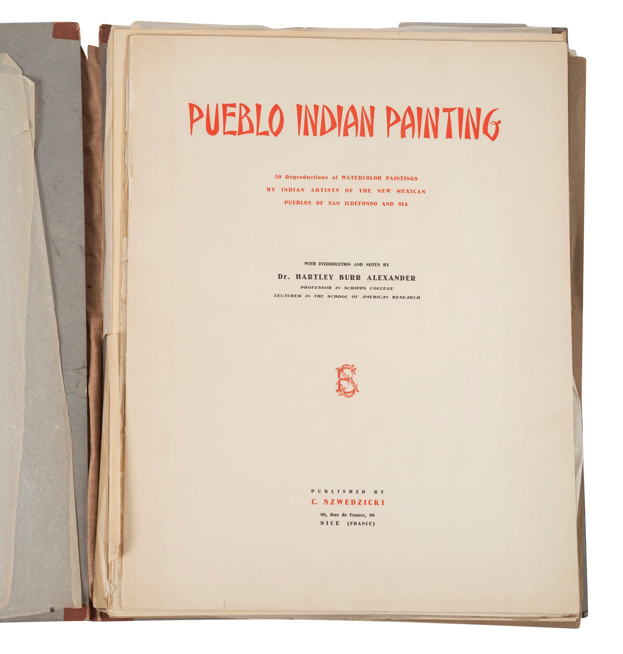 [SOUTHWEST] Pueblo Indian Painting. 50 Reproductions of Watercolor Paintings by Indian Artists of the New Mexican Pueblos of San Ildefonso and Sia