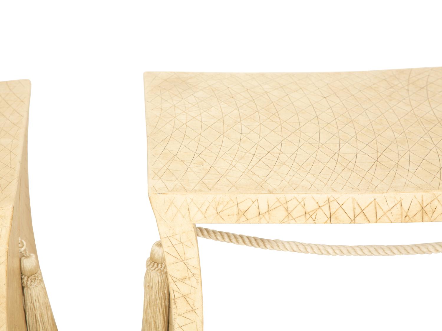 A Pair of Tassle Benches by Thomas Pheasant for Baker Furniture