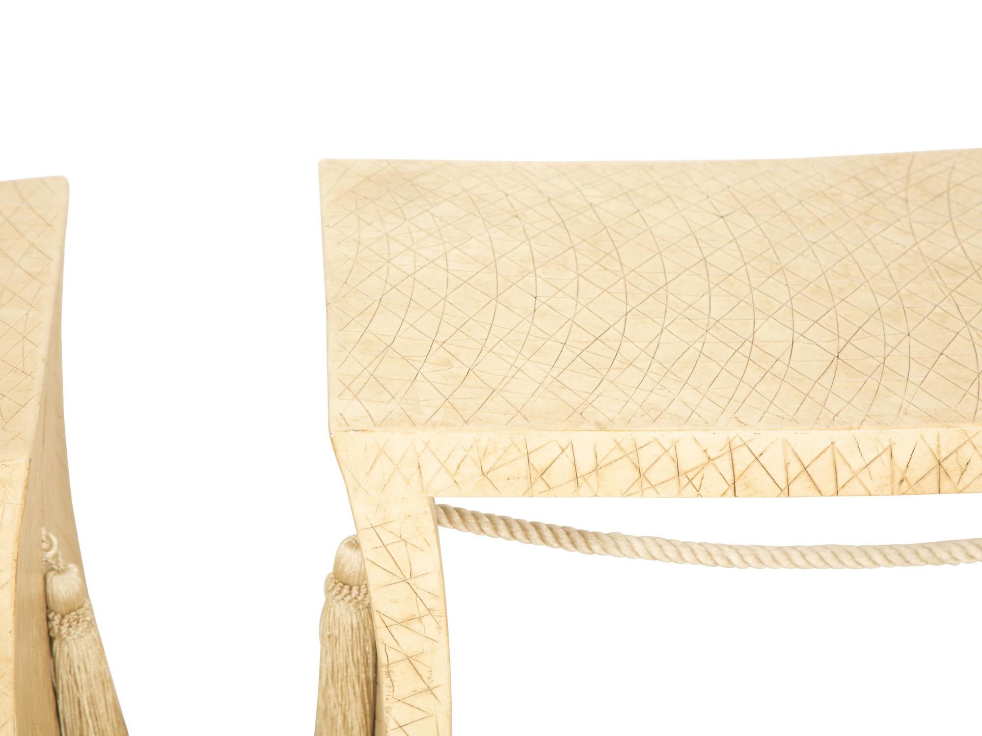 A Pair of Tassle Benches by Thomas Pheasant for Baker Furniture