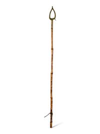 A Victorian Brass Mounted Bamboo Reaching Clamp