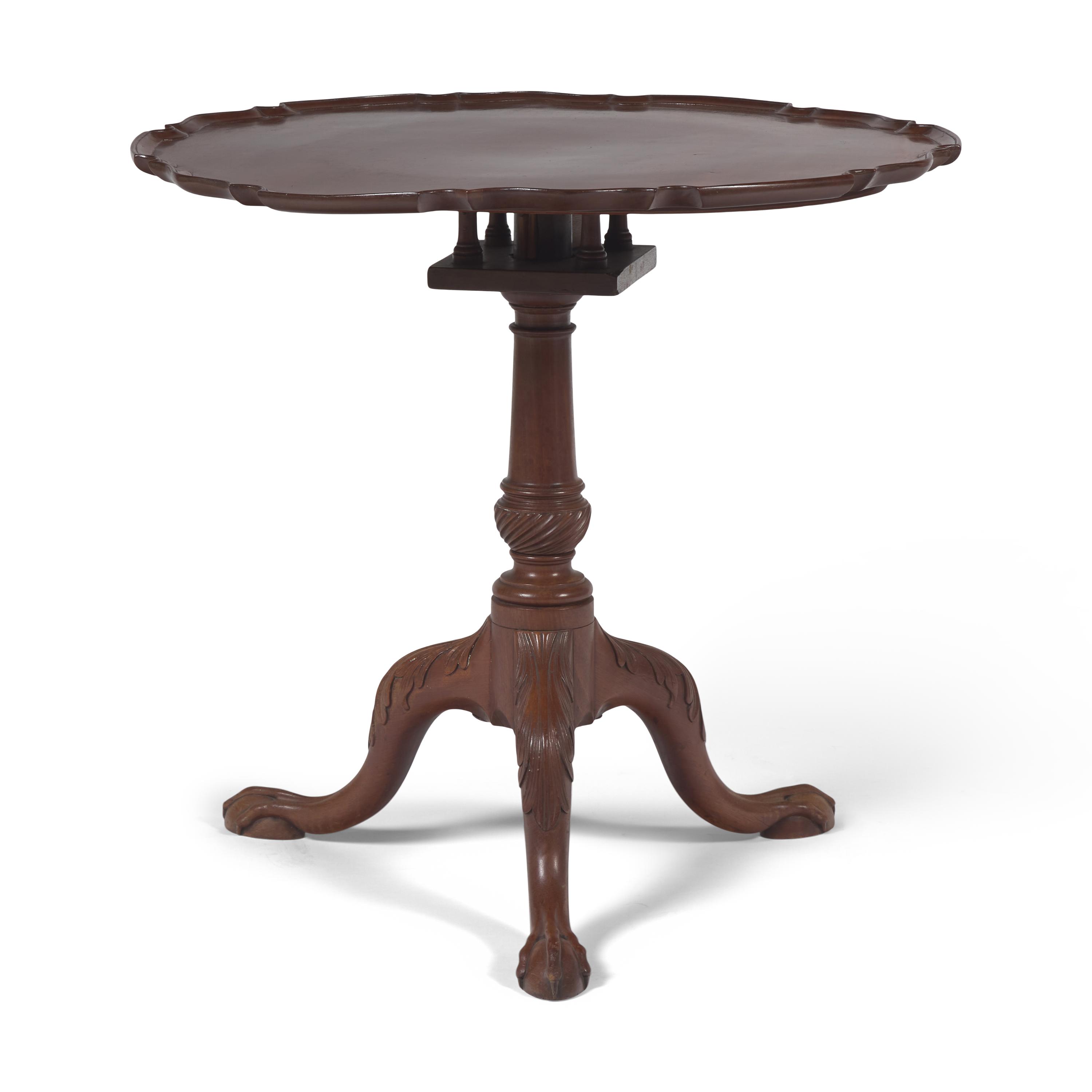 A Chippendale Carved Mahogany Tilt-Top Pie-Crust Tea Table | Freeman's