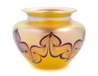Tiffany Studios, America, Early 20th Century, Iridescent Vase with Pulled Decoration