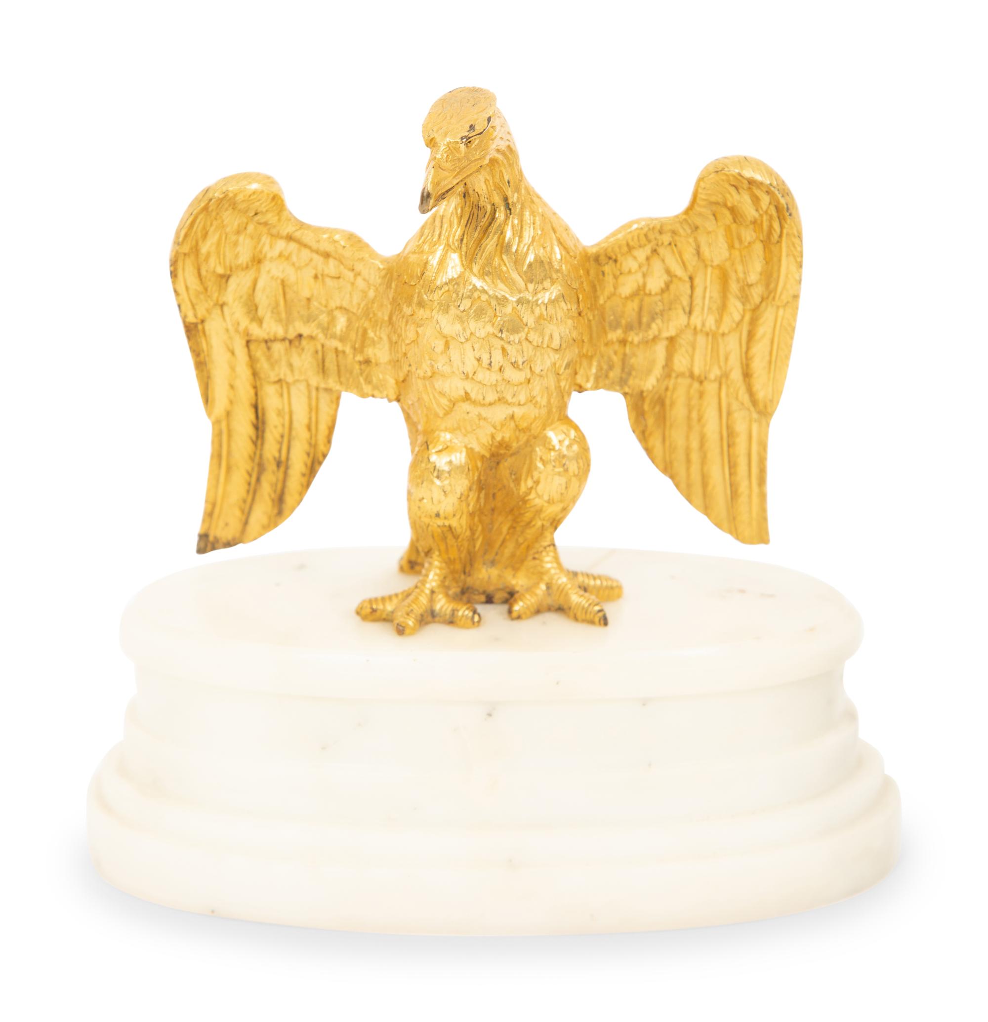 Two Gilt Bronze Eagles