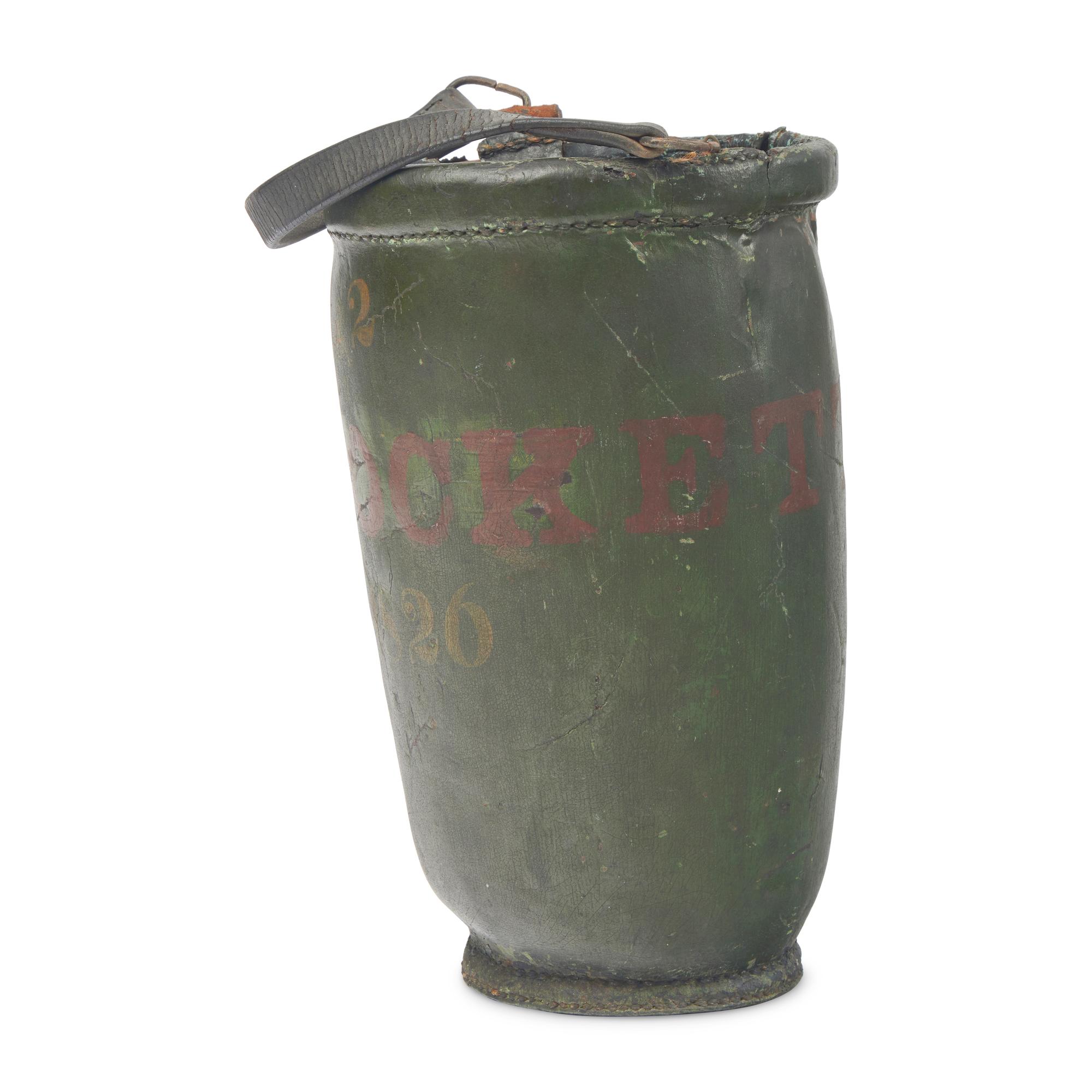 A Painted Leather Fire Bucket