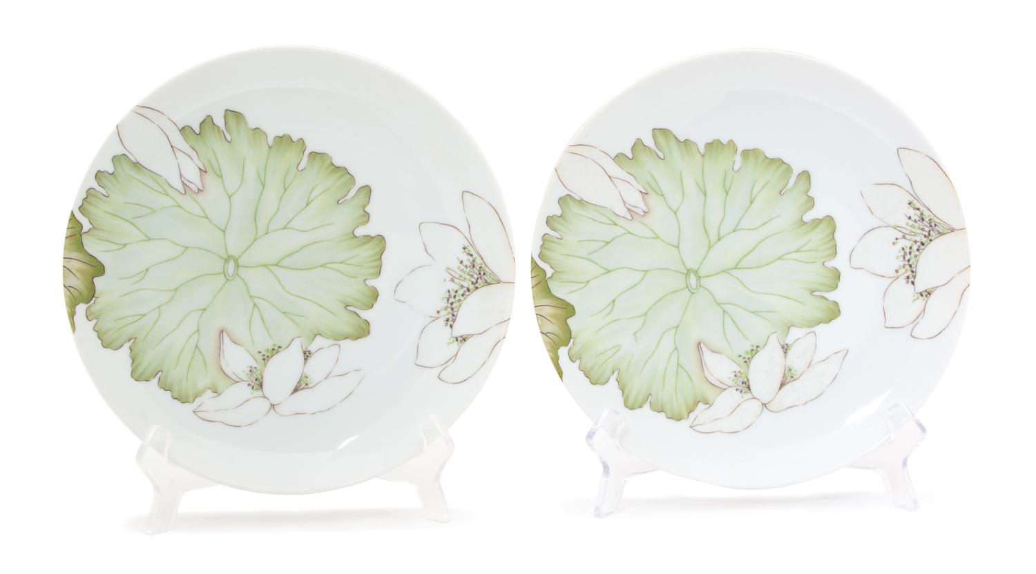 Nine Leaf Design Plates Diameter 9 1/4 inches. — 20TH CENTURY