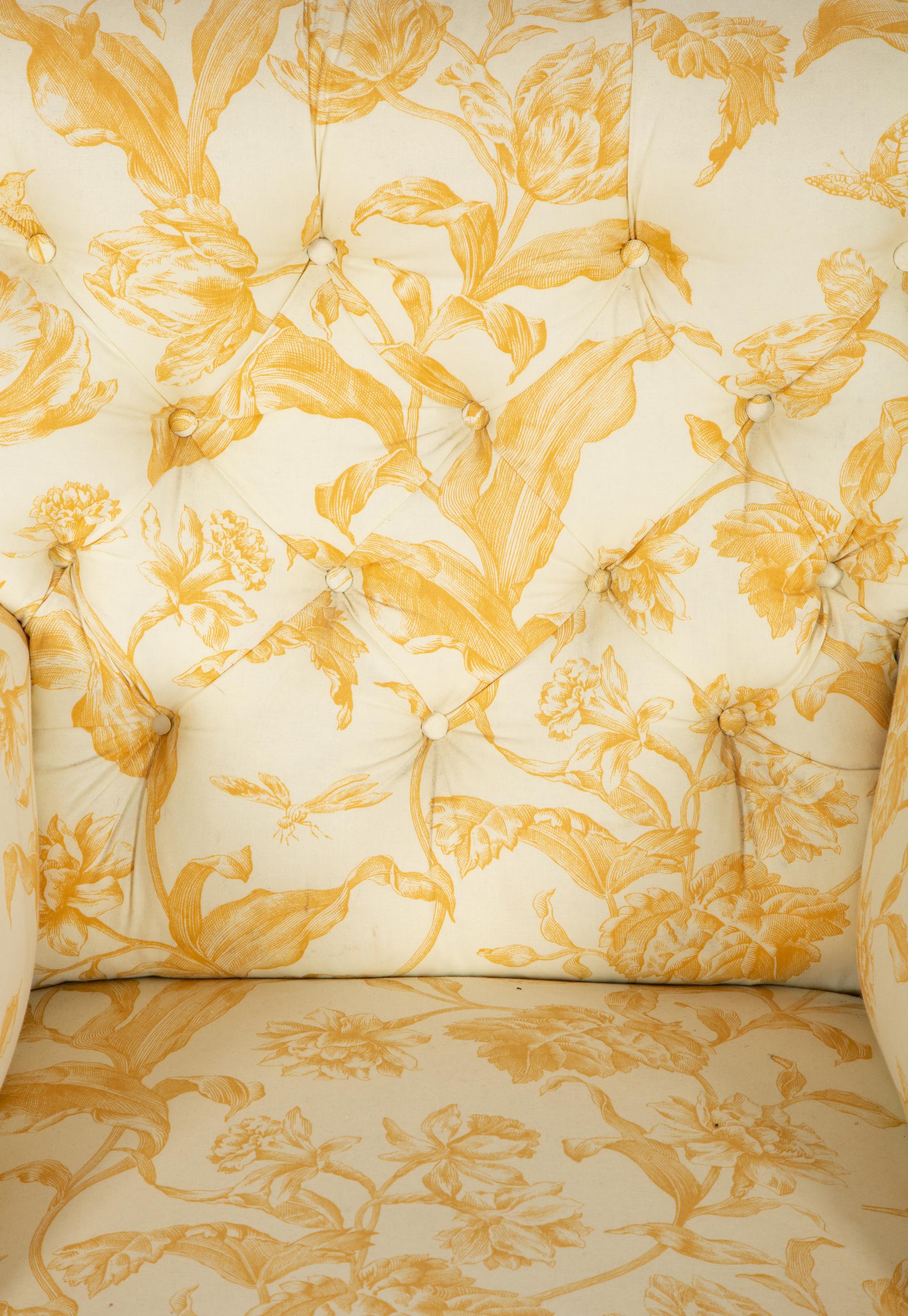 A William IV Style Button Tufted Mahogany Easy Chair