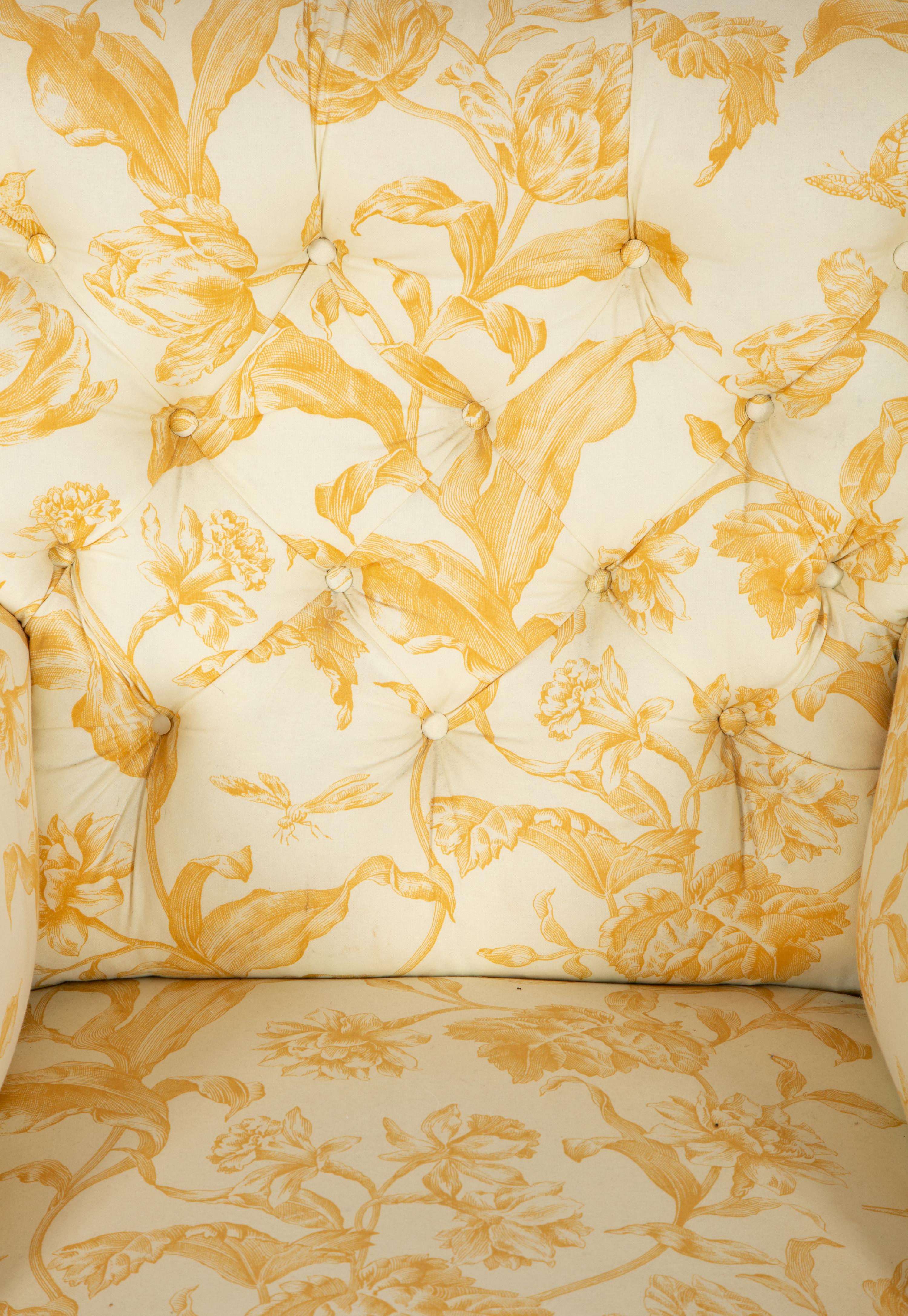 A William IV Style Button Tufted Mahogany Easy Chair
