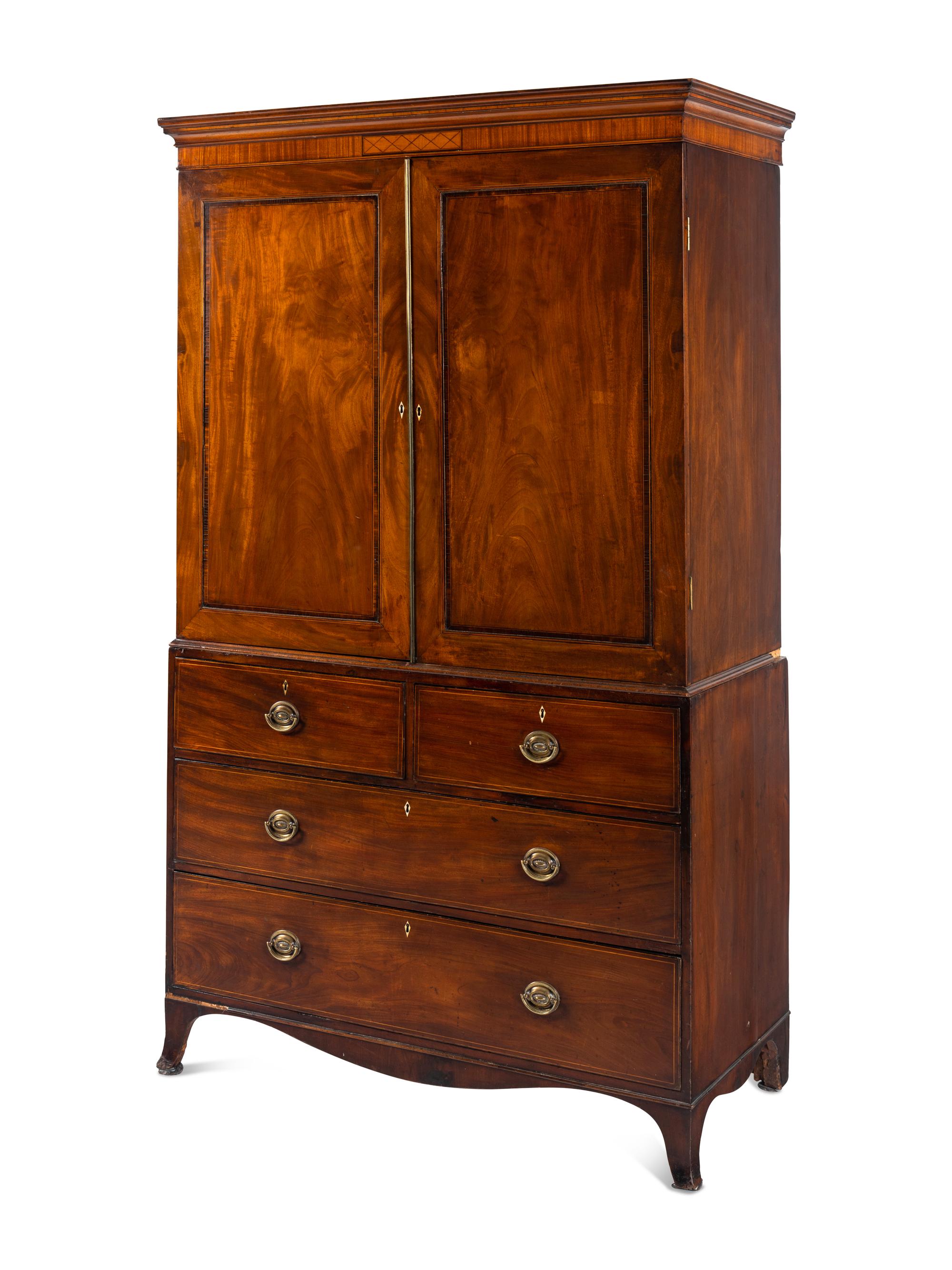 A George III Mahogany Linen Press