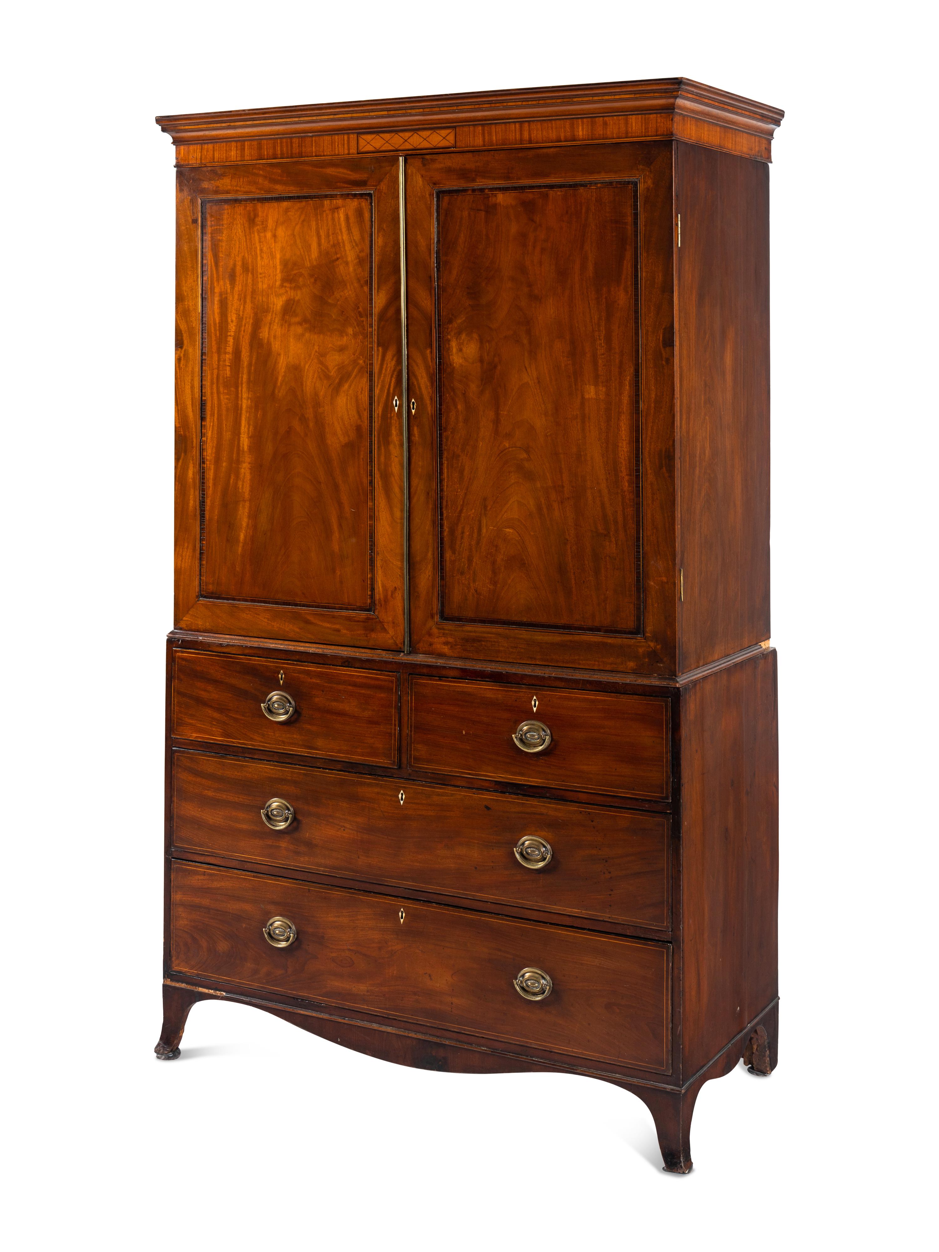 A George III Mahogany Linen Press