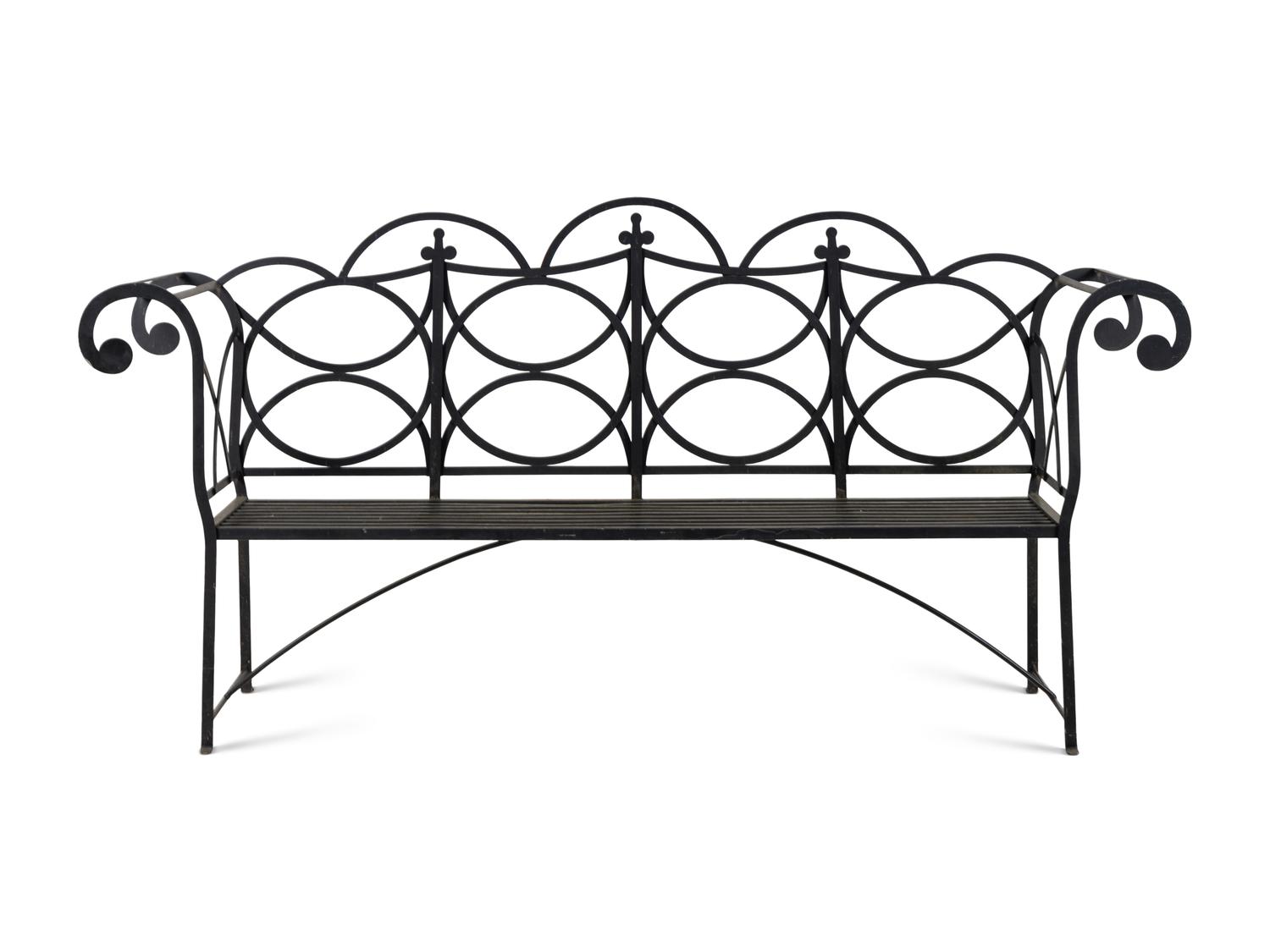 A Painted Steel Garden Bench