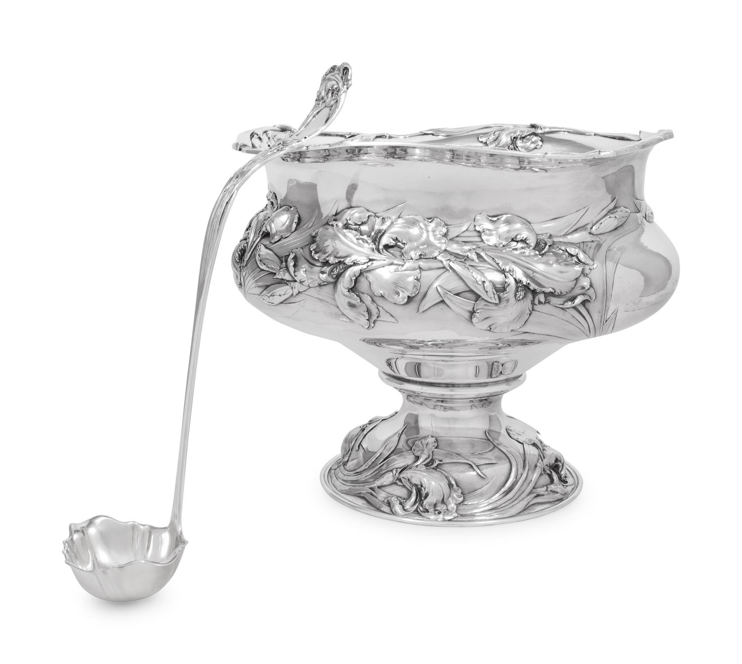 A Large Reed & Barton Silver Punch Bowl and Ladle