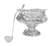 A Large Reed & Barton Silver Punch Bowl and Ladle