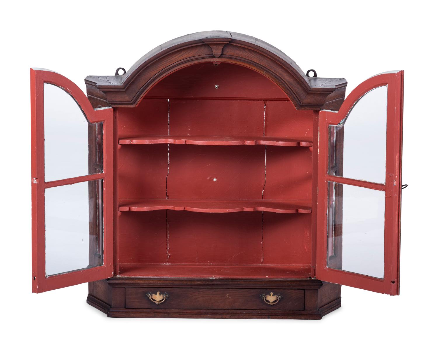A Queen Anne Molded Oak Table Top Display Cabinet