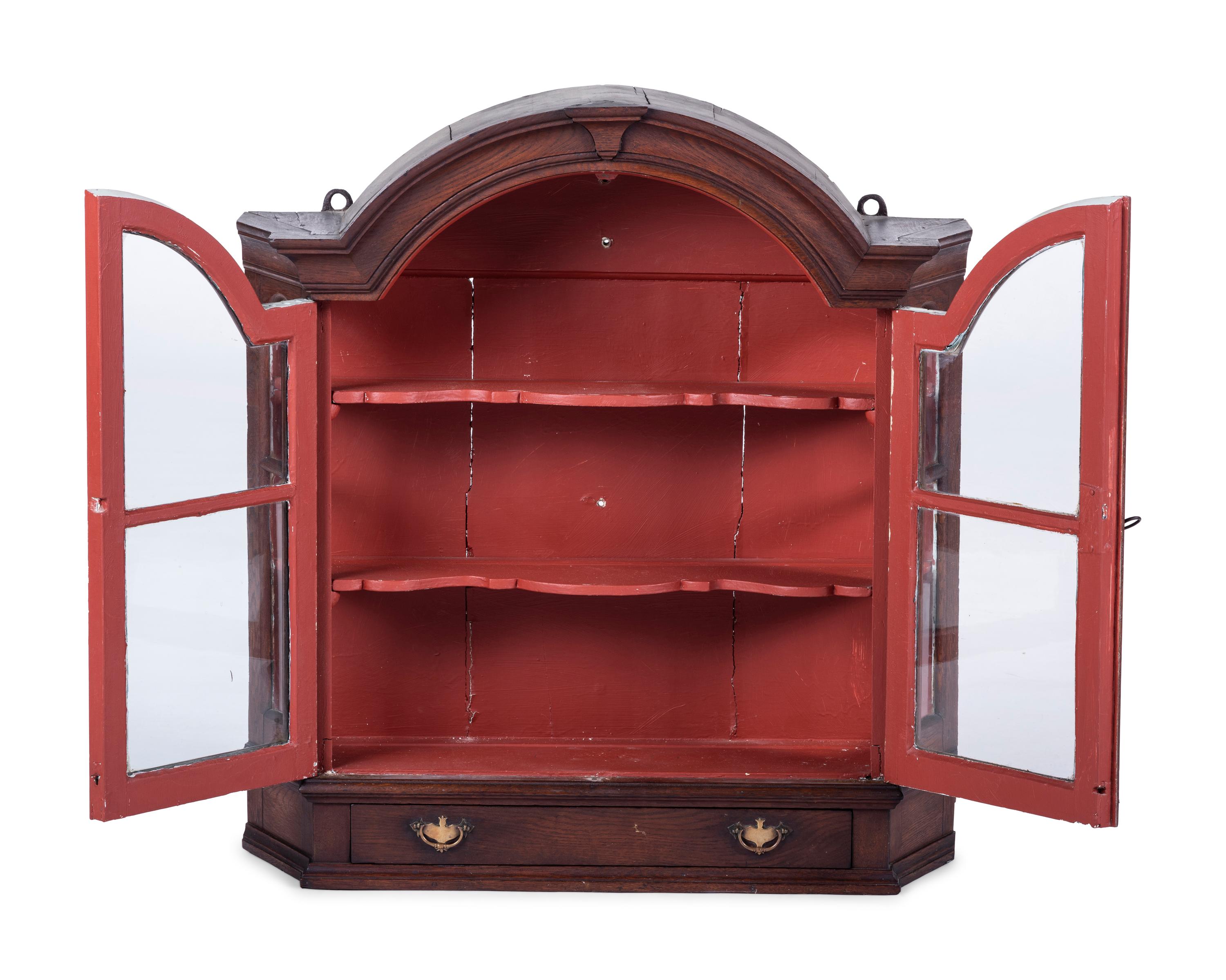 A Queen Anne Molded Oak Table Top Display Cabinet