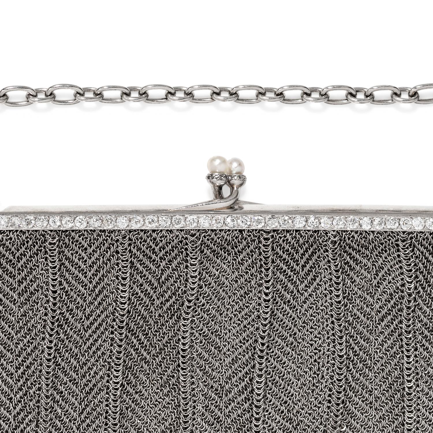 FRENCH, BELLE ÉPOQUE, PLATINUM AND DIAMOND PURSE