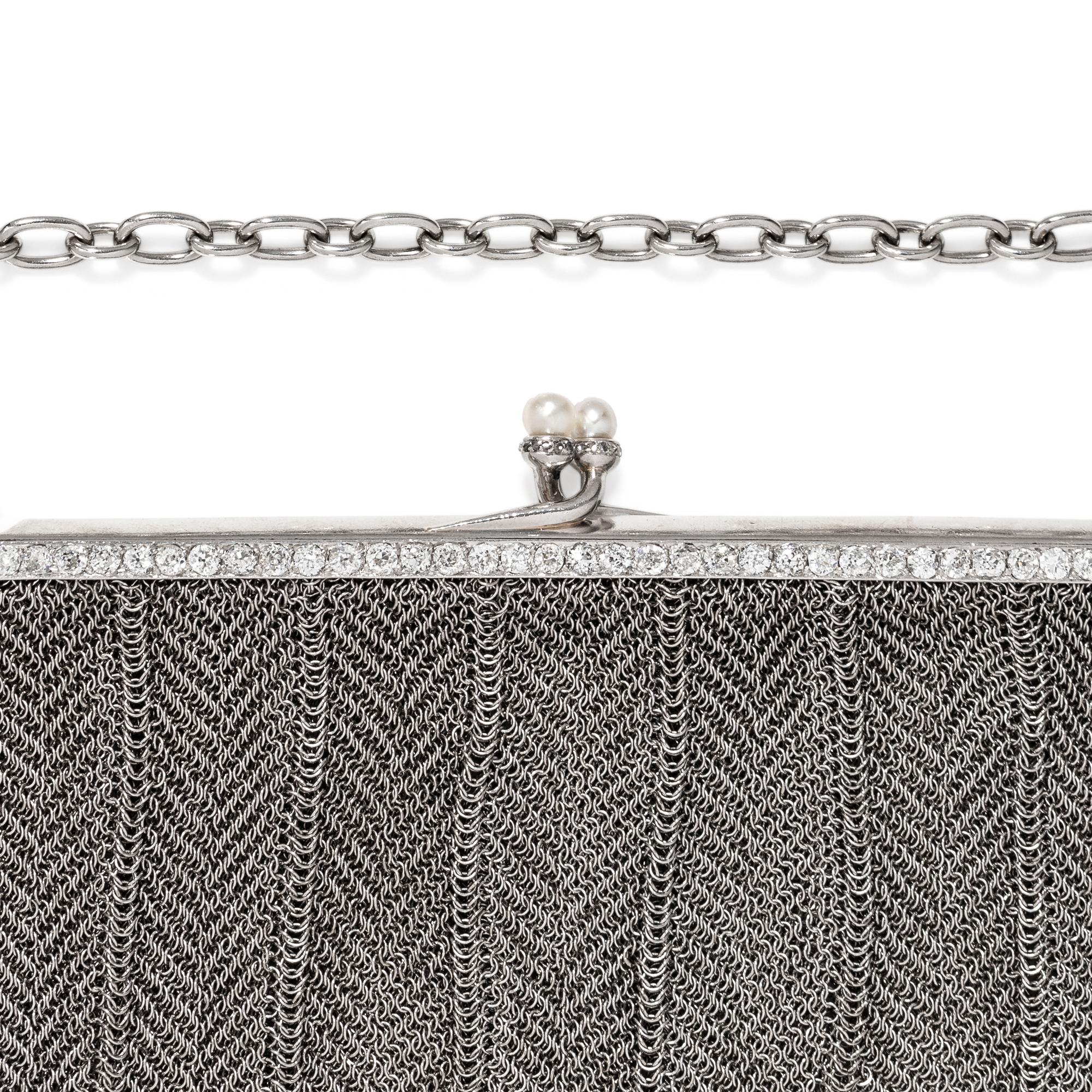 FRENCH, BELLE ÉPOQUE, PLATINUM AND DIAMOND PURSE