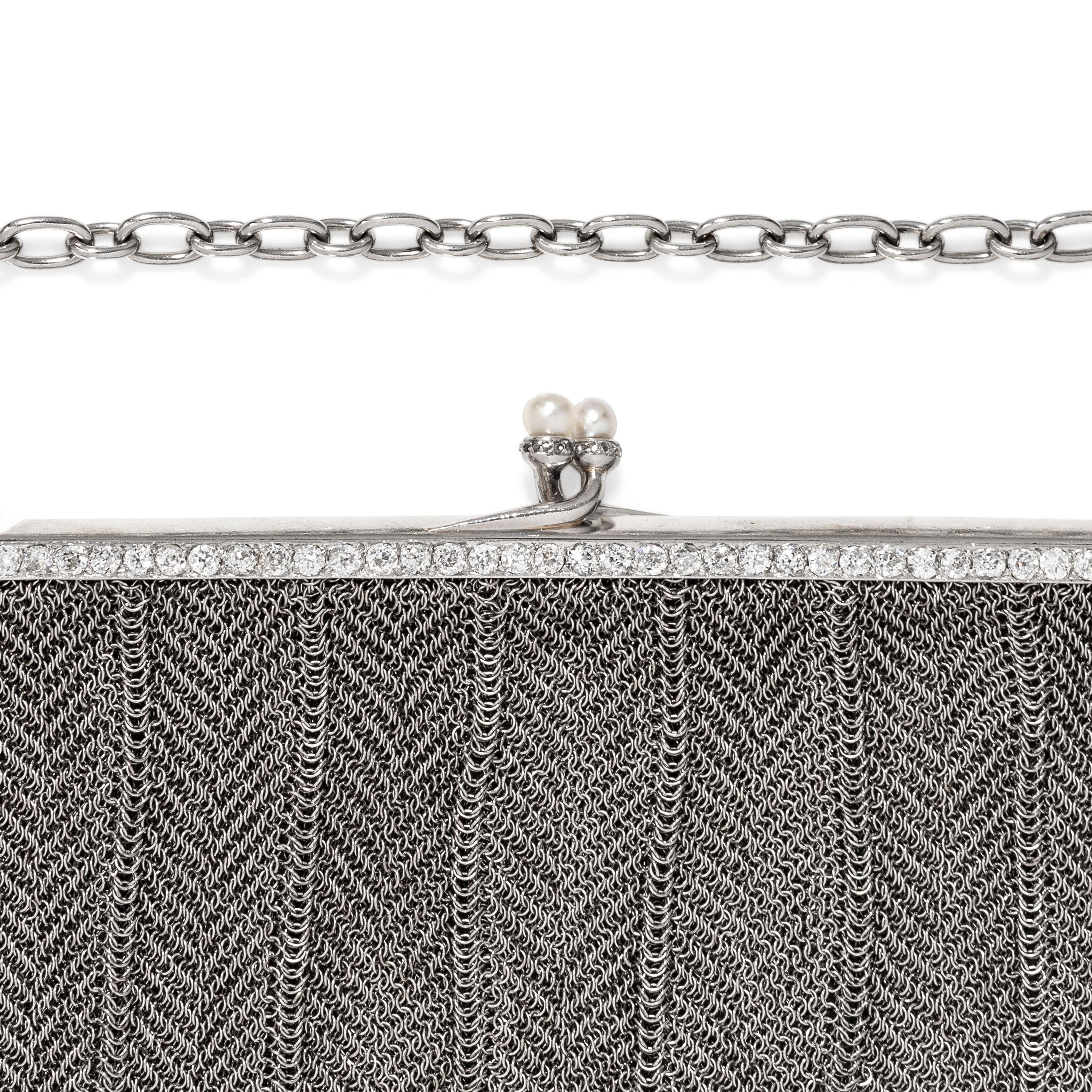 FRENCH, BELLE ÉPOQUE, PLATINUM AND DIAMOND PURSE
