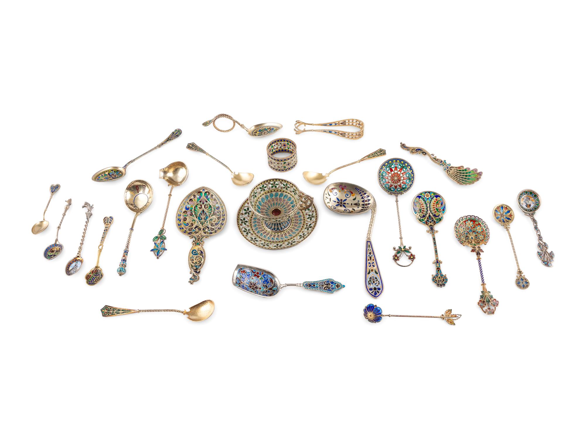 A Collection of Silver and Plique-a-Jour Enamel Articles