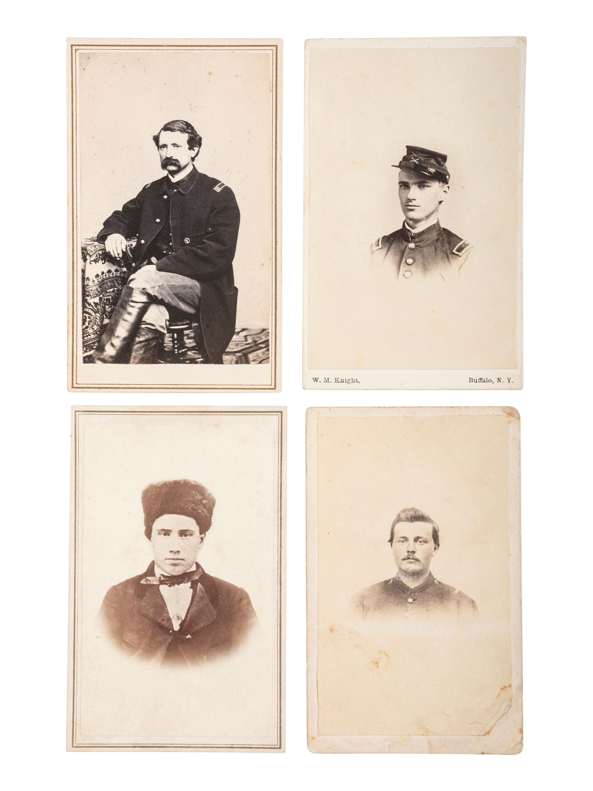 [CIVIL WAR] -- [EARLY PHOTOGRAPHY]. A group of CDVs featuring soldiers from the 2nd New York Mounted Rifles.