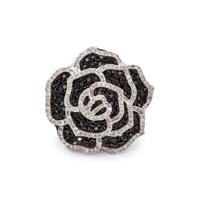 DIAMOND AND BLACK DIAMOND ROSE RING